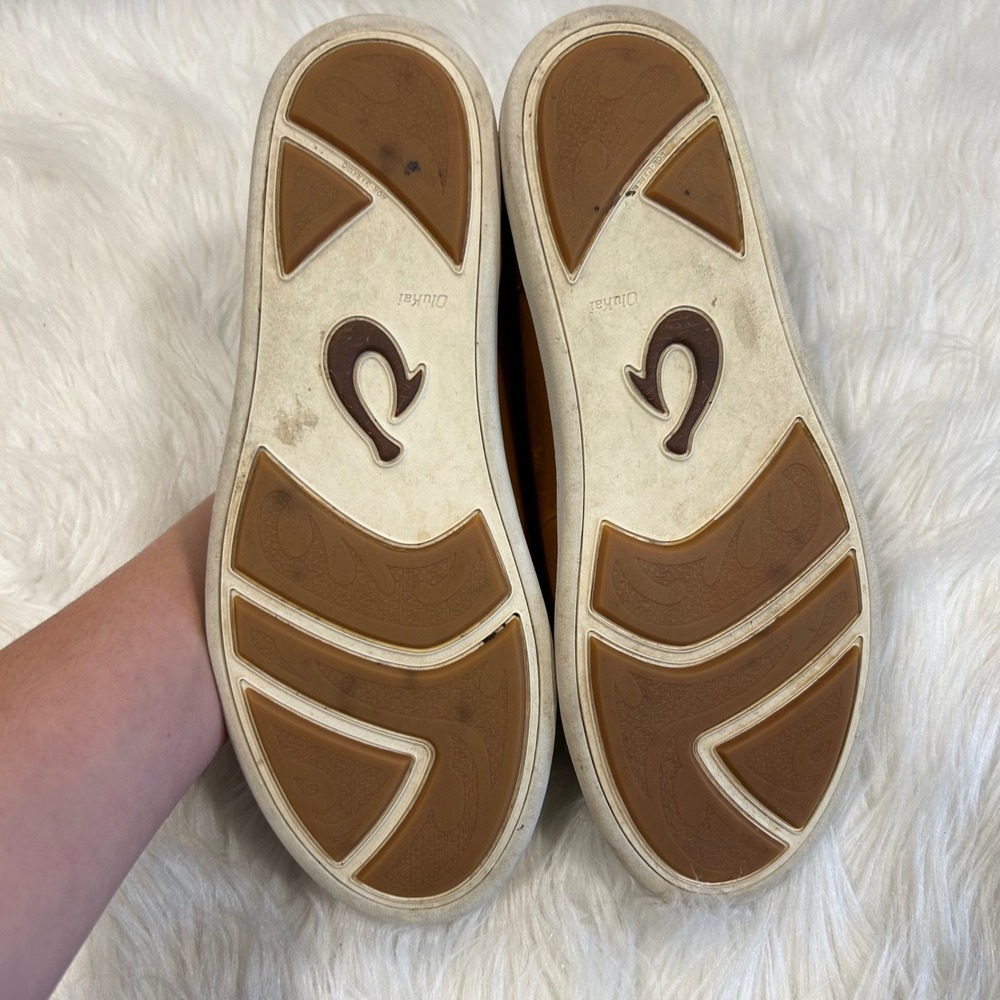 OluKai Nalukai Slip On Mens Brown Leather Loafer Shoes Size 8.5 - Picture 6 of 8